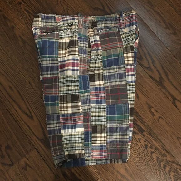 AMERICAN EAGLE Madras Plaid Longer Length Shorts - Picture 4 of 11